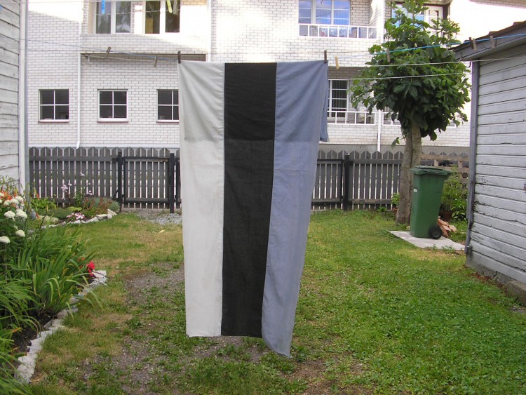 Üks käsitsiõmmeldud sini must valge, Läänistest.