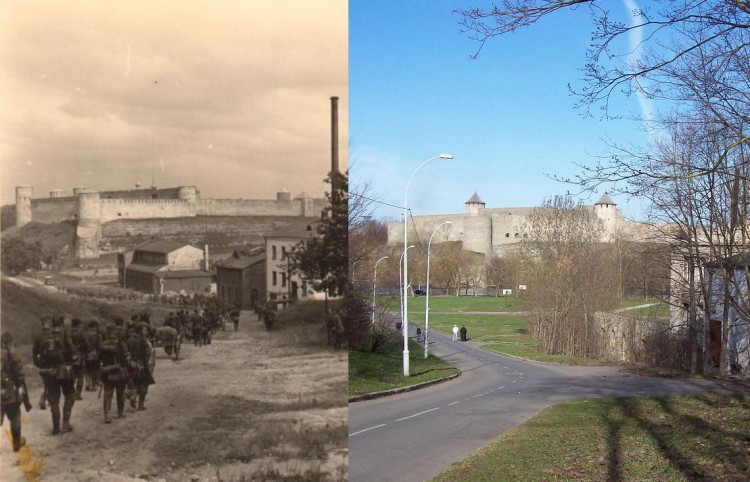 Soldater på marsch Narwa 1941.JPG